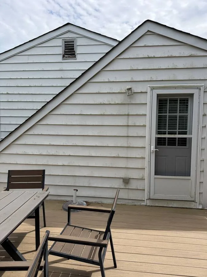 Siding with mildew before treatment