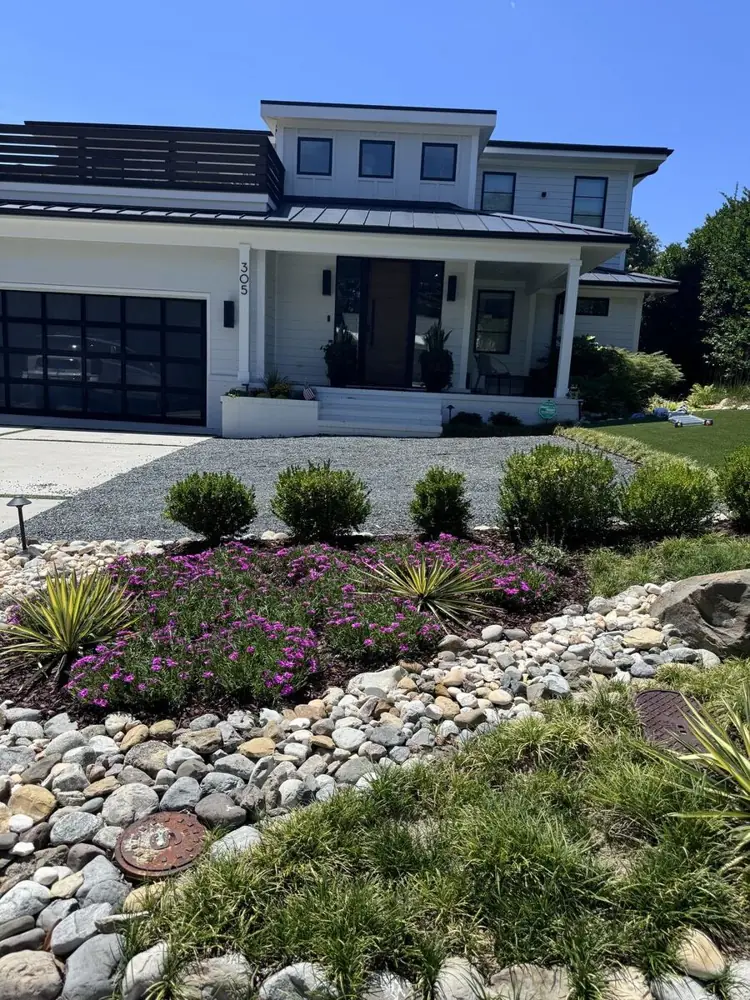 Finished job, modern home exterior